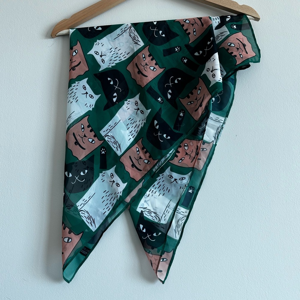 Cat Square Scarf - Picture 2 of 5